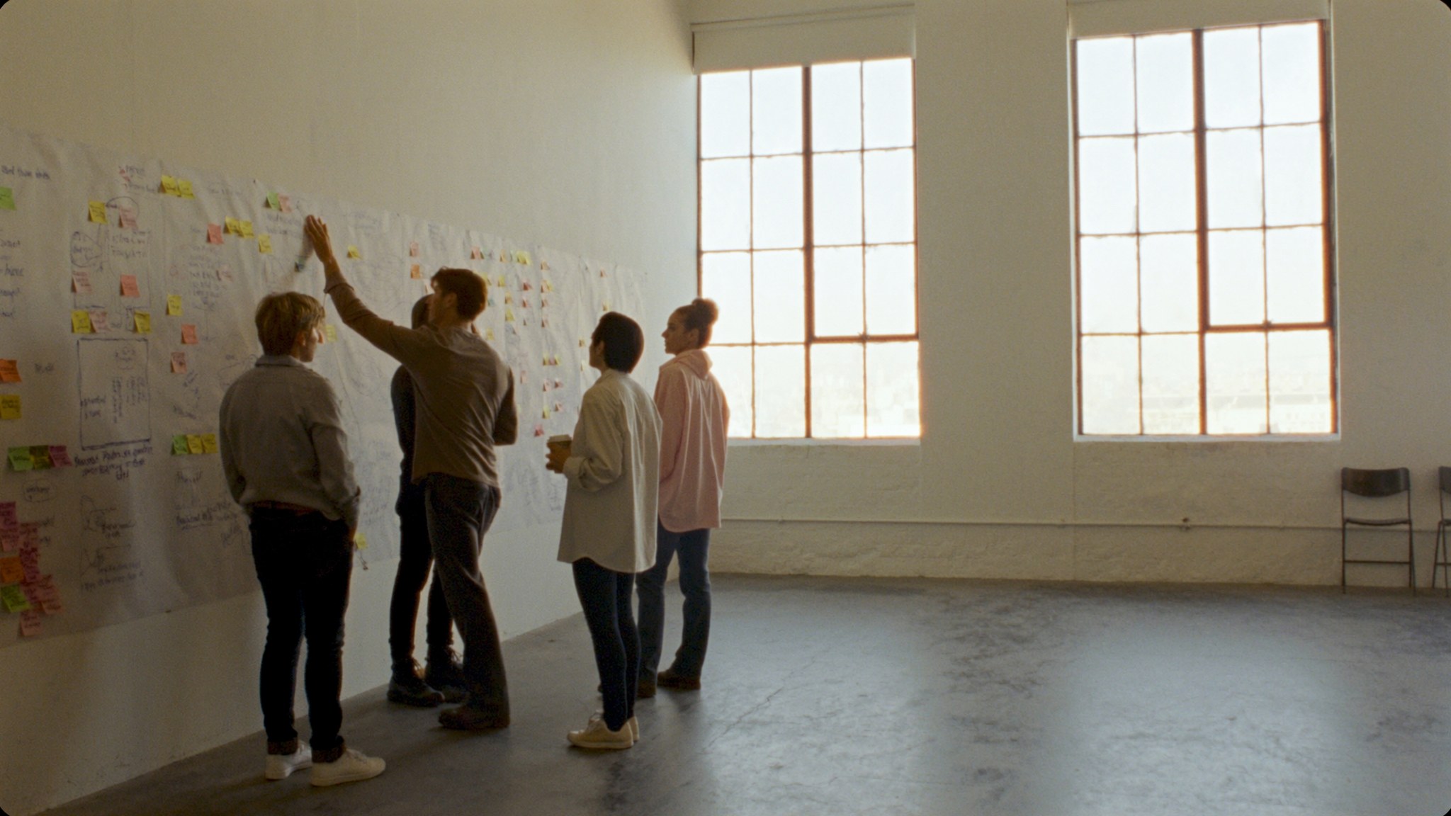 A wall of work mapped out during a NoW of Work session
